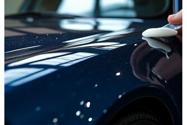 광택 작업으로 반짝이는 자동차 도장면